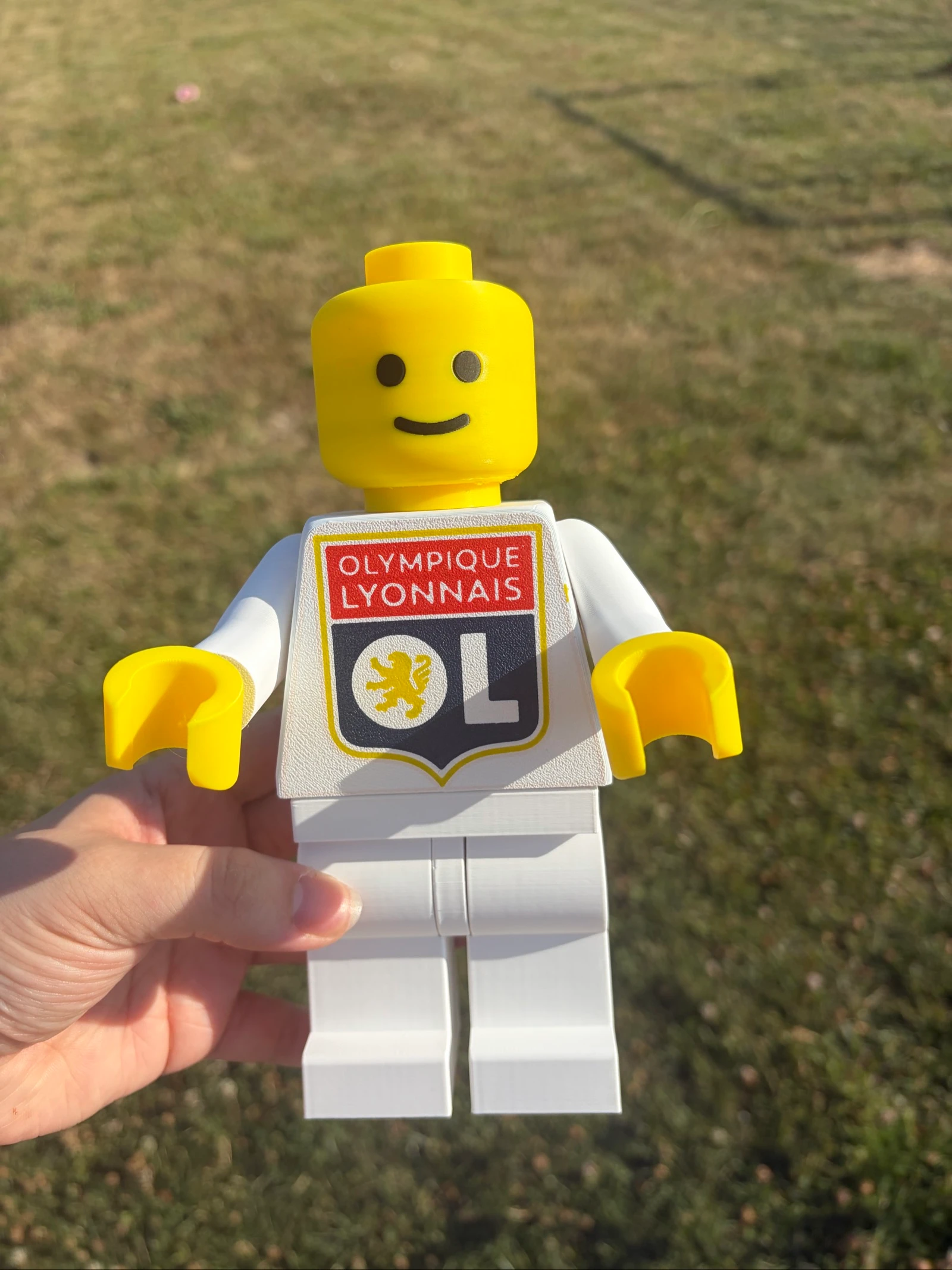 Grande estatueta LEGO de 20 cm Olympique Lyonnais – Impressão 3D – Nova – photo 2